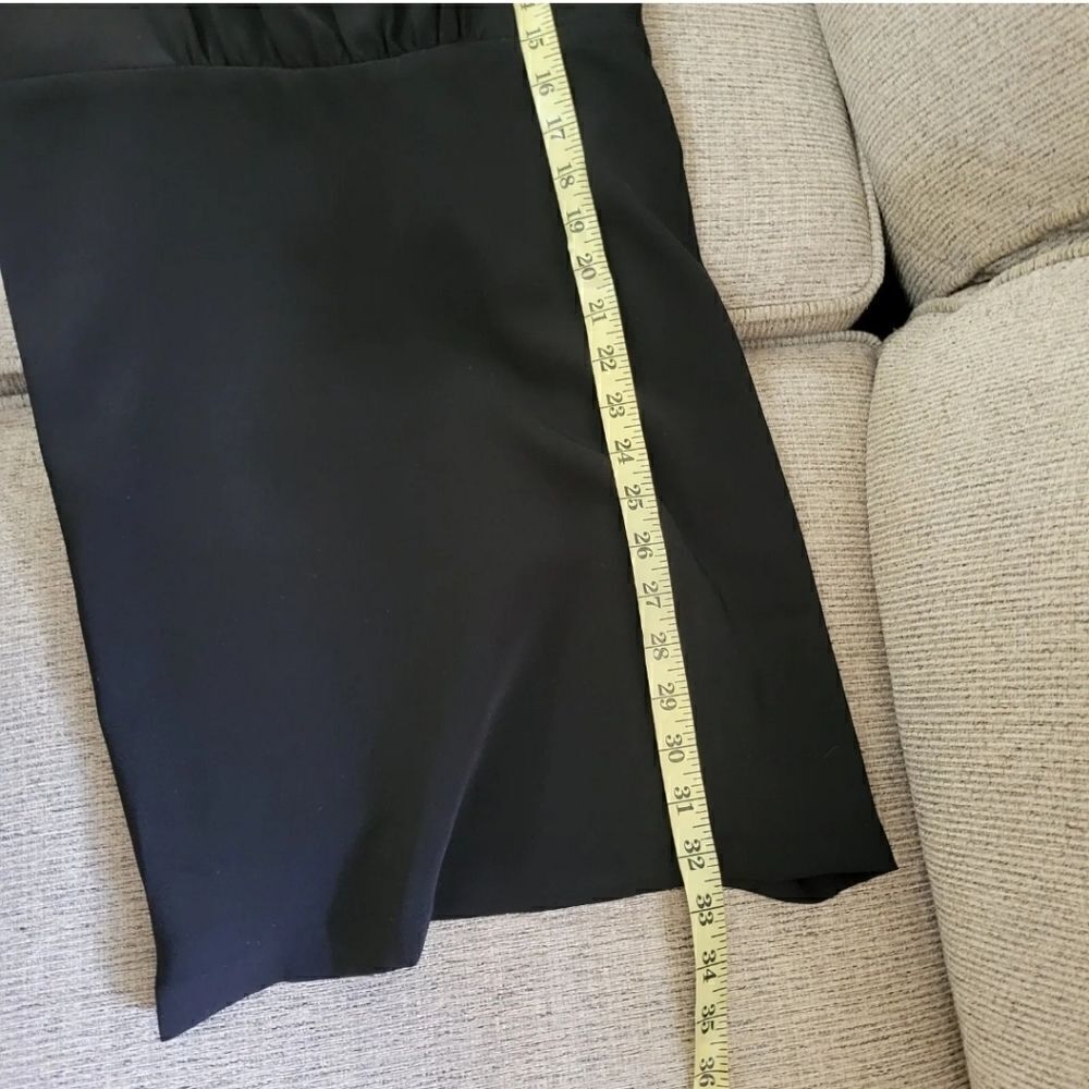 Loft Black Ruffle Top Shift Mini Dress Size 2P - Picture 8 of 11